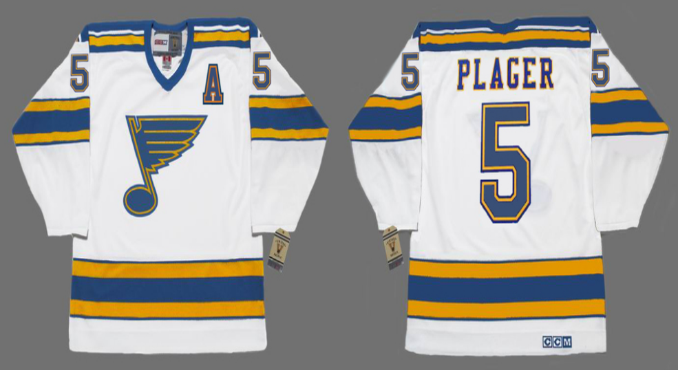 2019 Men St.Louis Blues 5 Plager white style #2 CCM NHL jerseys->st.louis blues->NHL Jersey